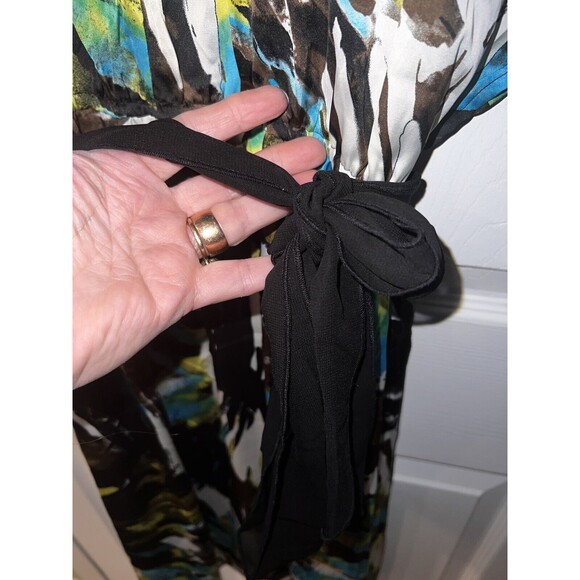 Jonathan Martin dress 12 flowy angel wing tropical belted Y2k Fairy Romantic New - Picture 3 of 12